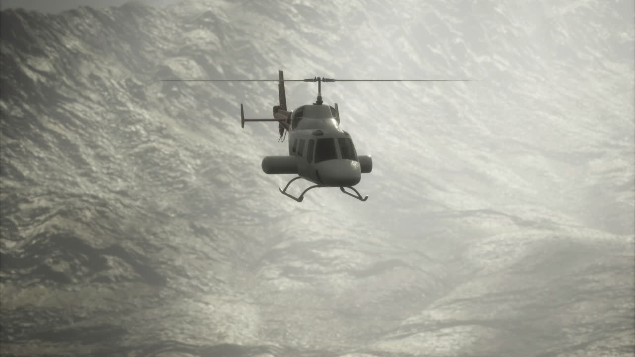 산 위 를 날아다니는 헬리터