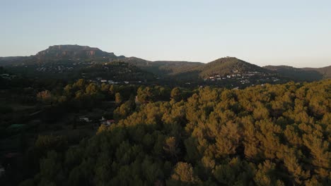 Establishing-Shot,-San-Lorenzo-Del-Monte-From-Matadepera,-Catalan-Village