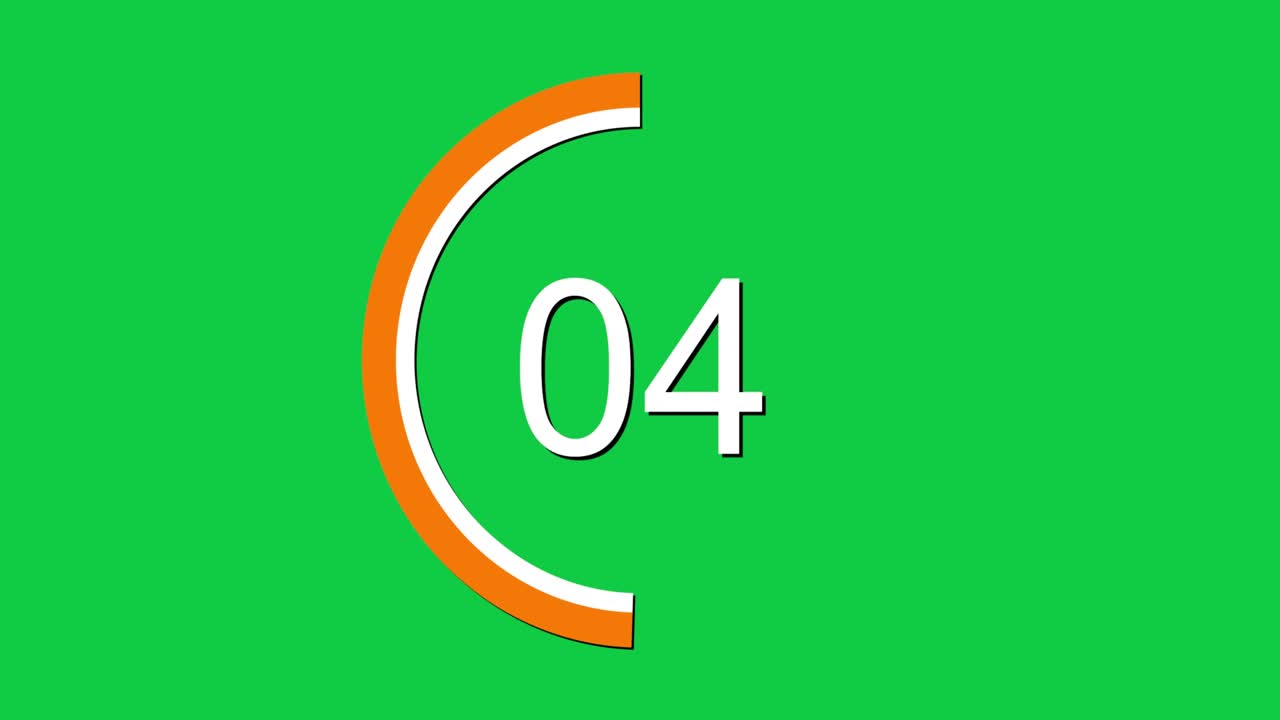 Modern countdown time motion graphic 10 to 0, with green screen background. Suitable for many video promotion