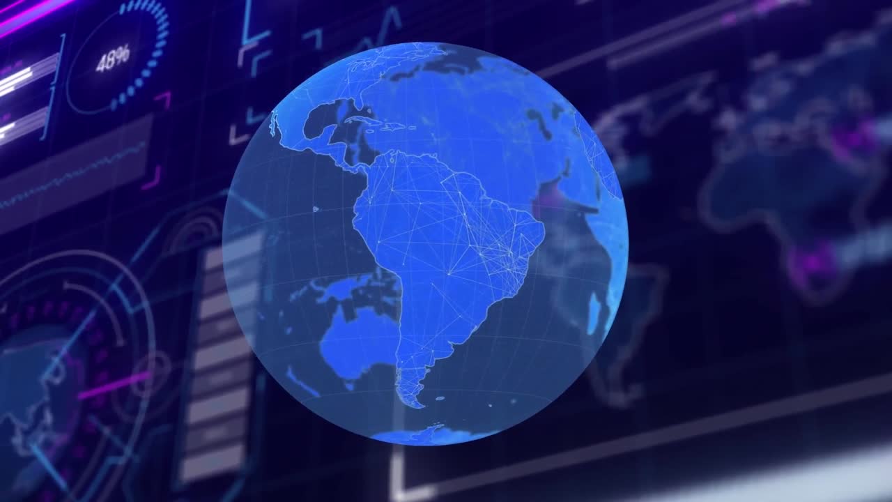 animación del globo y procesamiento de datos en la interfaz