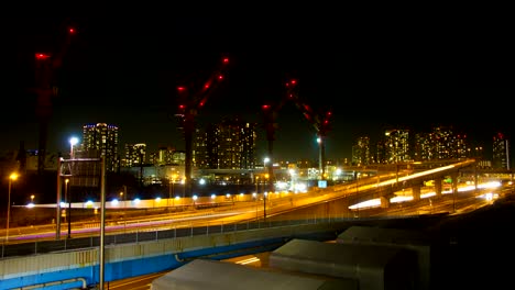 night lapse 4k at ariake wide shot slow shutter