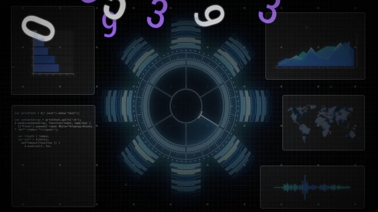 animación de diagramas y procesamiento de datos a través de escaneo de alcance y números flotantes