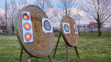 targets bullseye in the shooting range