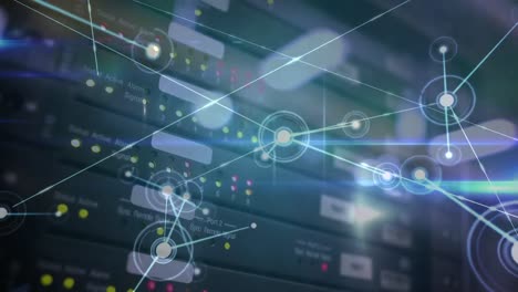 animación de la red de conexiones a través del hardware del servidor informático