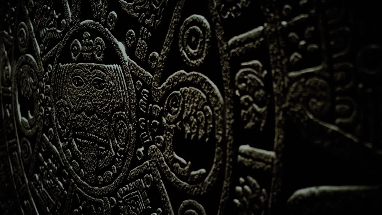 Mayan Calendar close up in the Dark