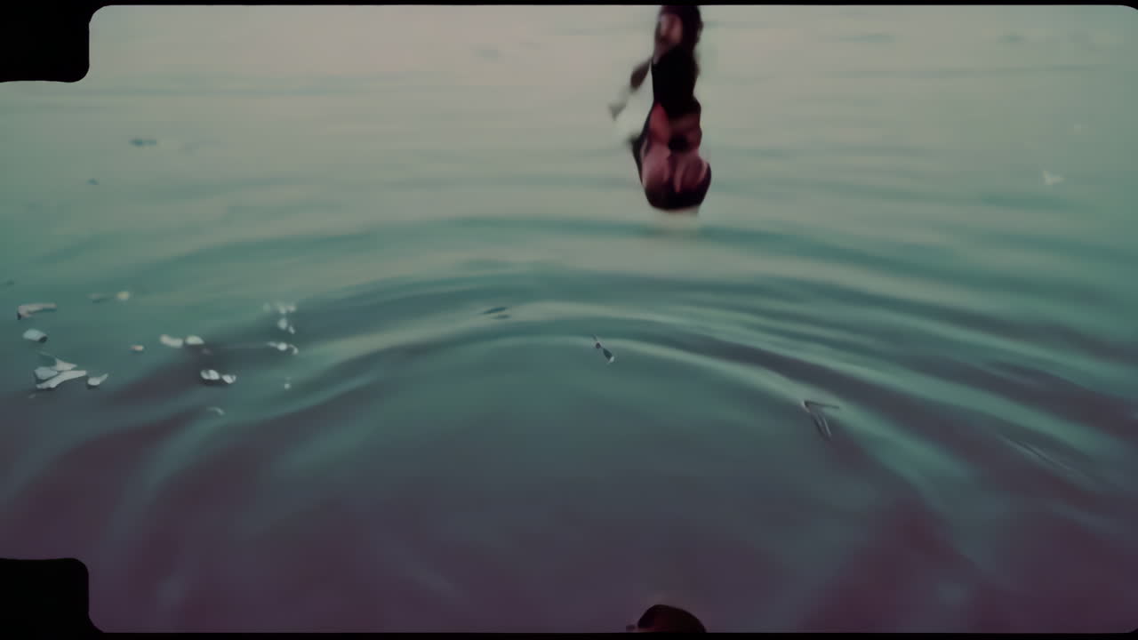 persona de pie en un lago tranquilo