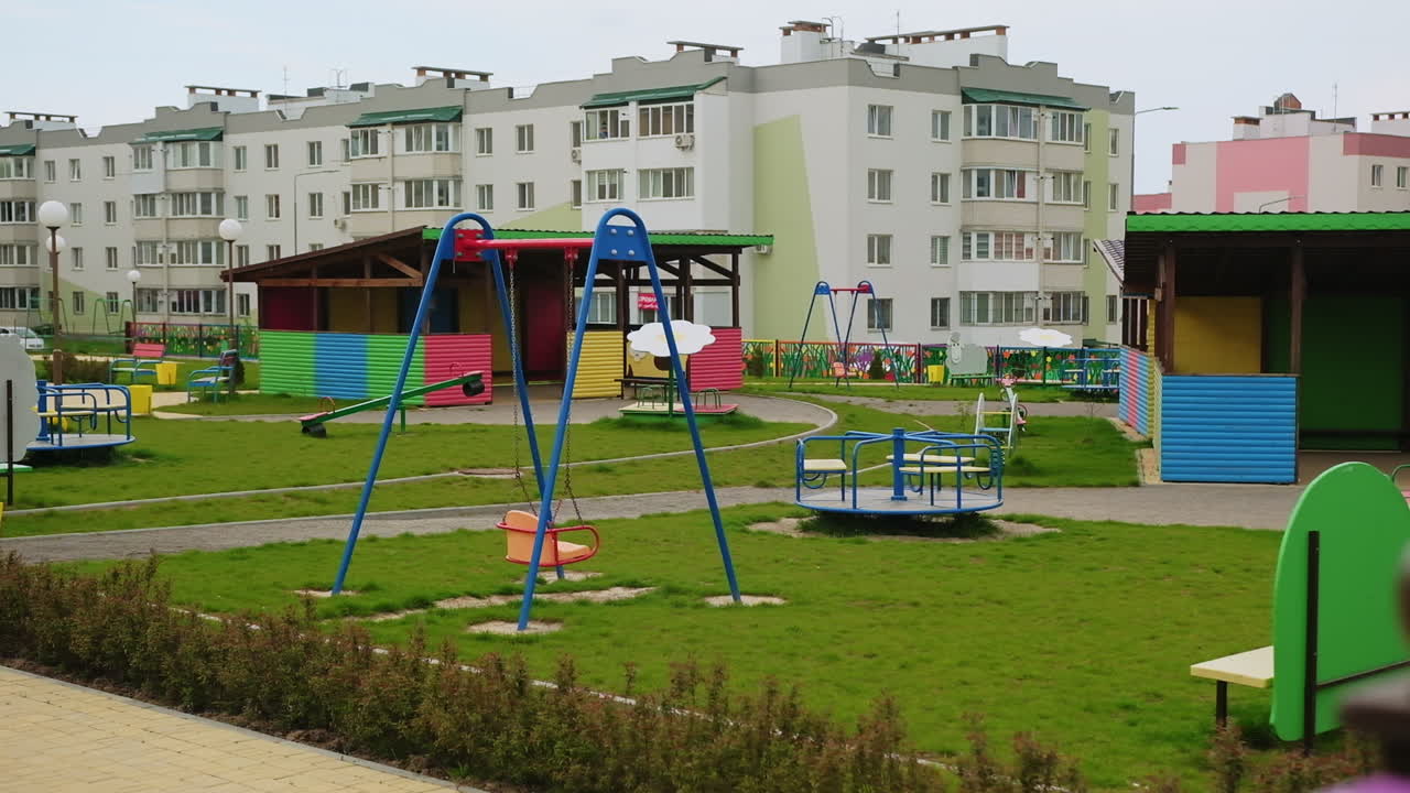Colorful Children's Playground in Residential Area