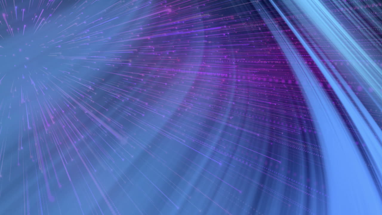 Data-stream scene being animated with concentric lights radiating outward in blue-purple tones