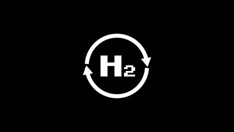 h2 icon animated isolated on black background.