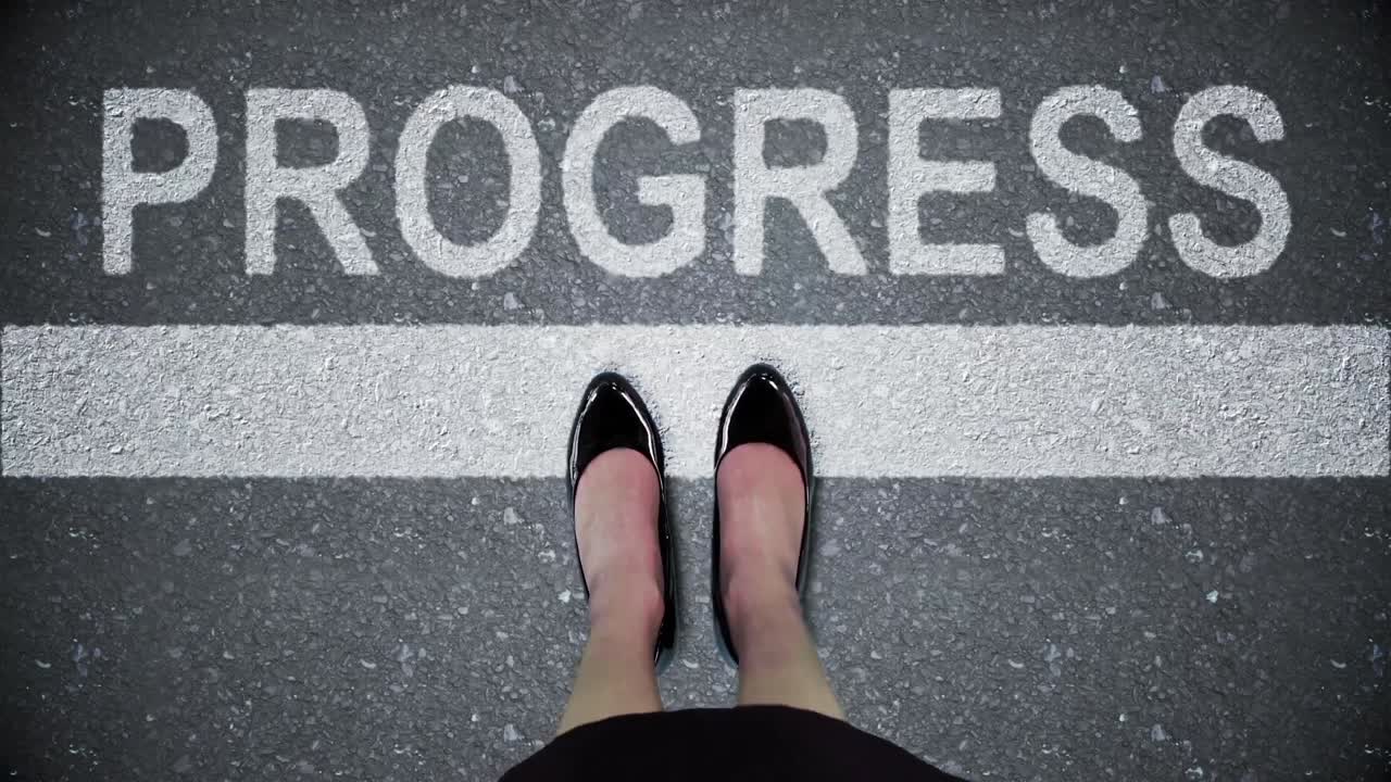 Composite video of progress written on the road