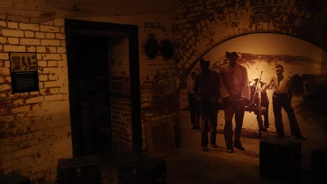 soldiers in a dimly lit bunker