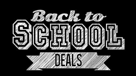 animation of back to school text on black background