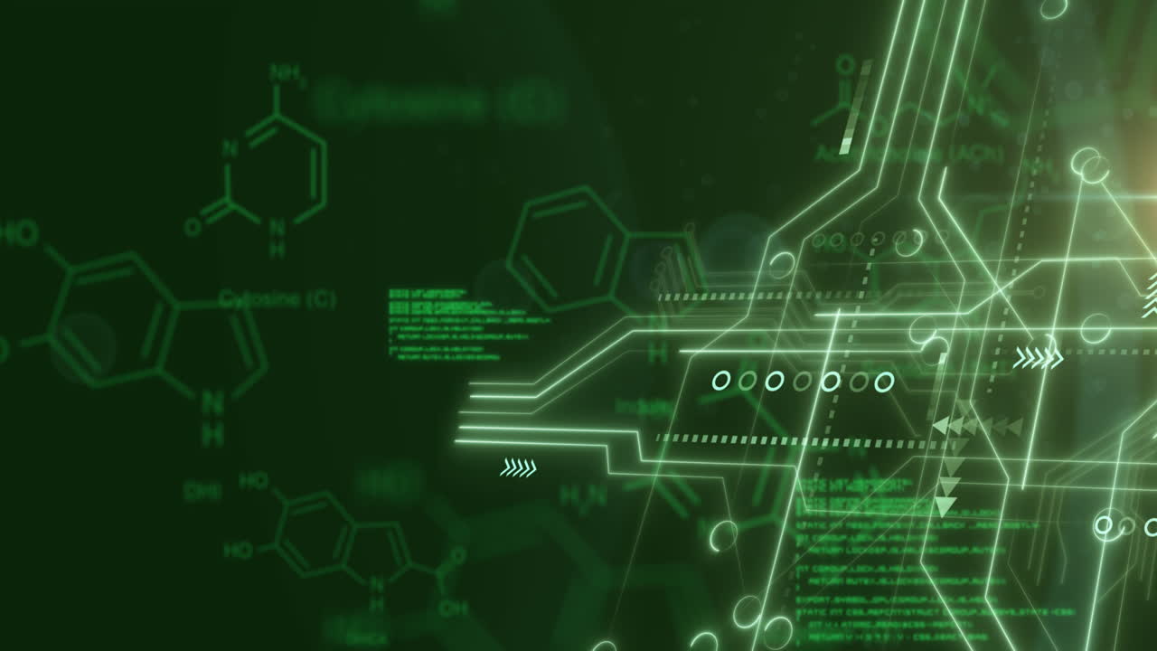 Animation of data processing over computer circuit board