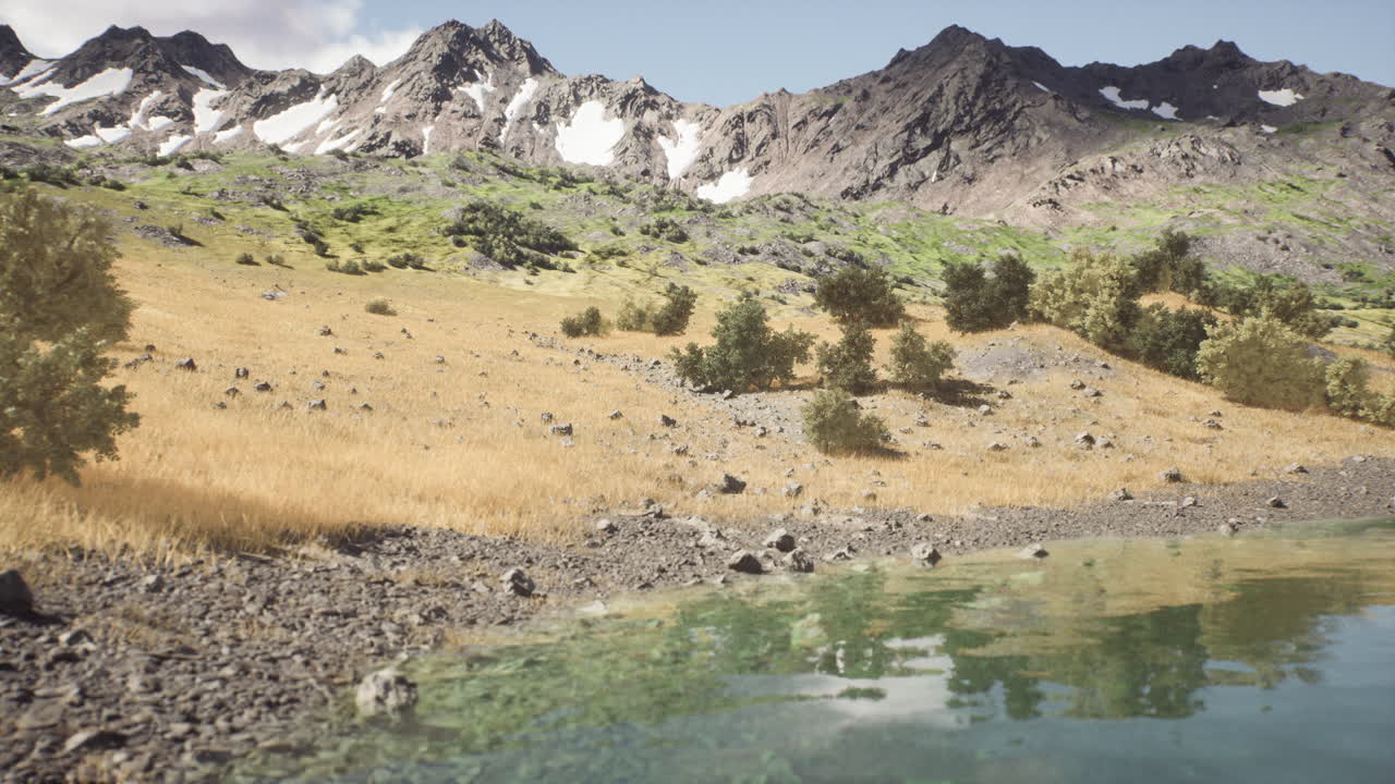 потрясающий пейзаж горного озера