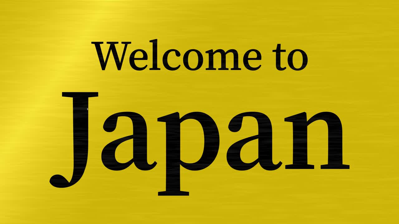 일본에 오신 것을 환영합니다 문자 애니메이션 모션 그래픽