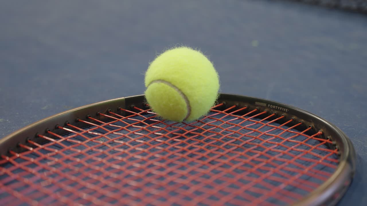 Tennis Racket On The Tennis Court