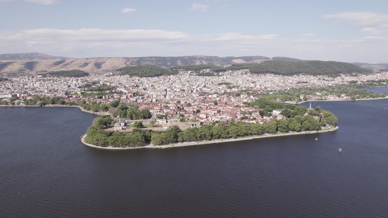 호수 pamvotis, 에피루스, 그리스의 서쪽 해안에 ioannina