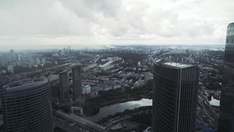 moscow cityscape on a cloudy day