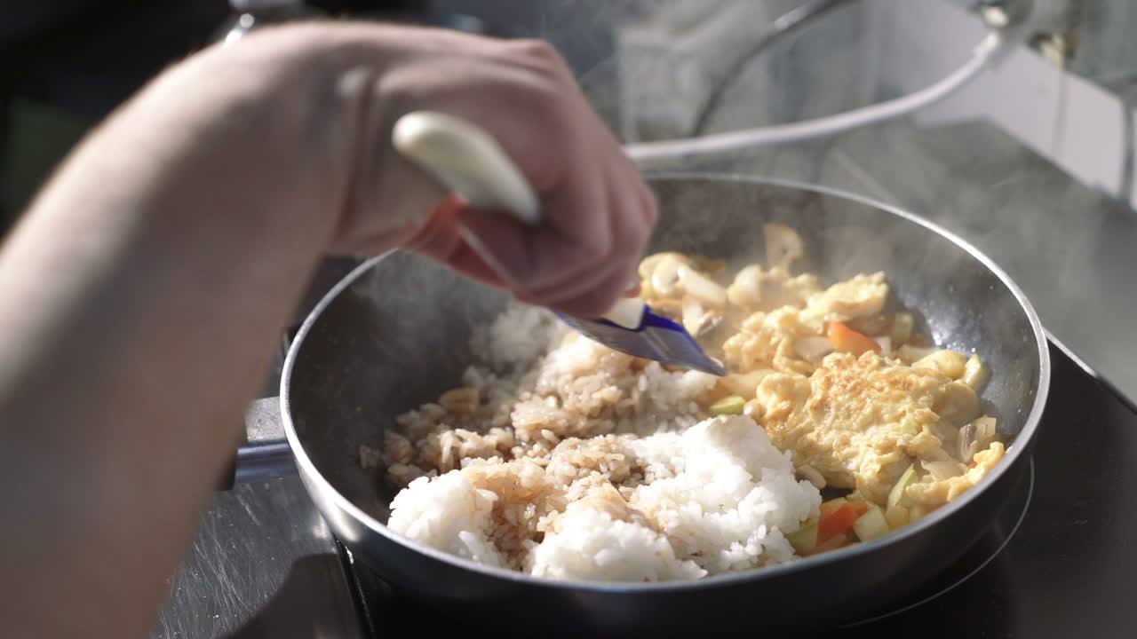 Stewed sliced vegetables in pan. Fried mushrooms with vegetables in frying pan