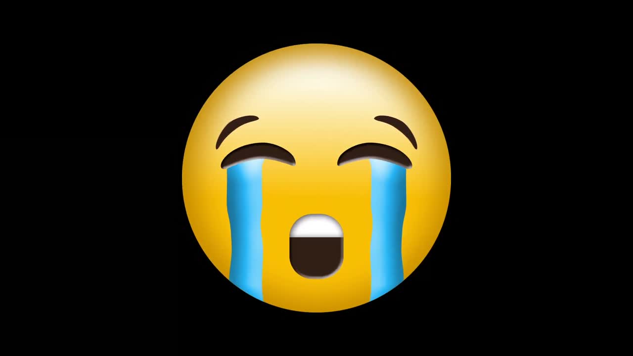 video generado digitalmente de un emoji llorando