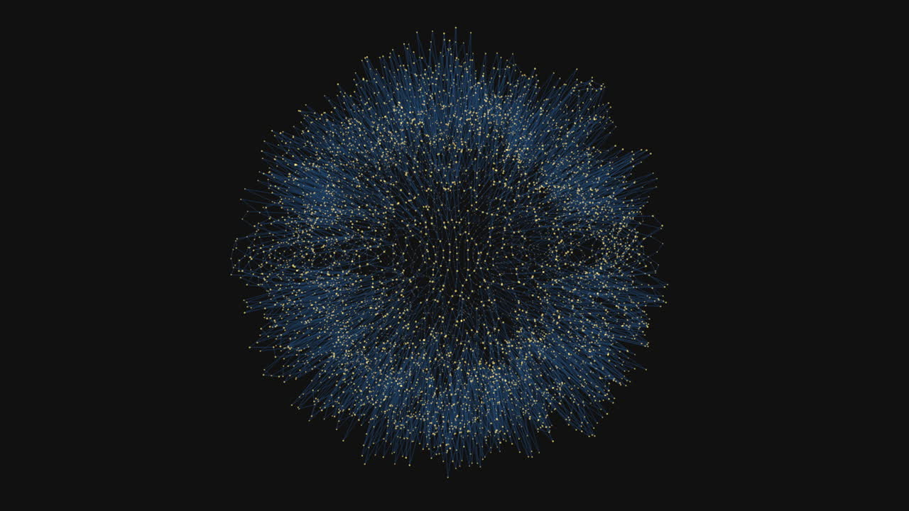 Vibrant spiral of blue and green dots creates mesmerizing pattern