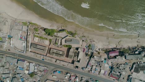 ussher fort, accra directly above aerial view in 60fps