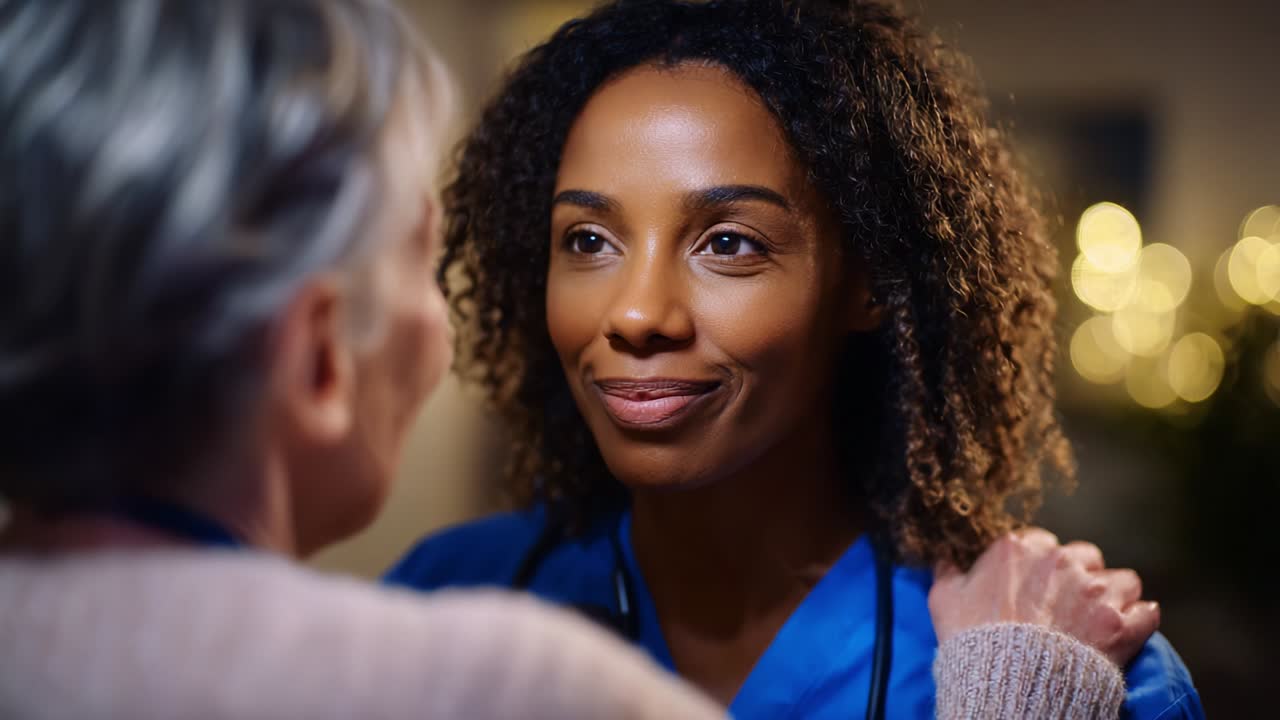 A compassionate healthcare professional shares an uplifting moment with a patient, fostering trust and connection in a warm and supportive environment, highlighted by gentle smiles and empathetic gestures