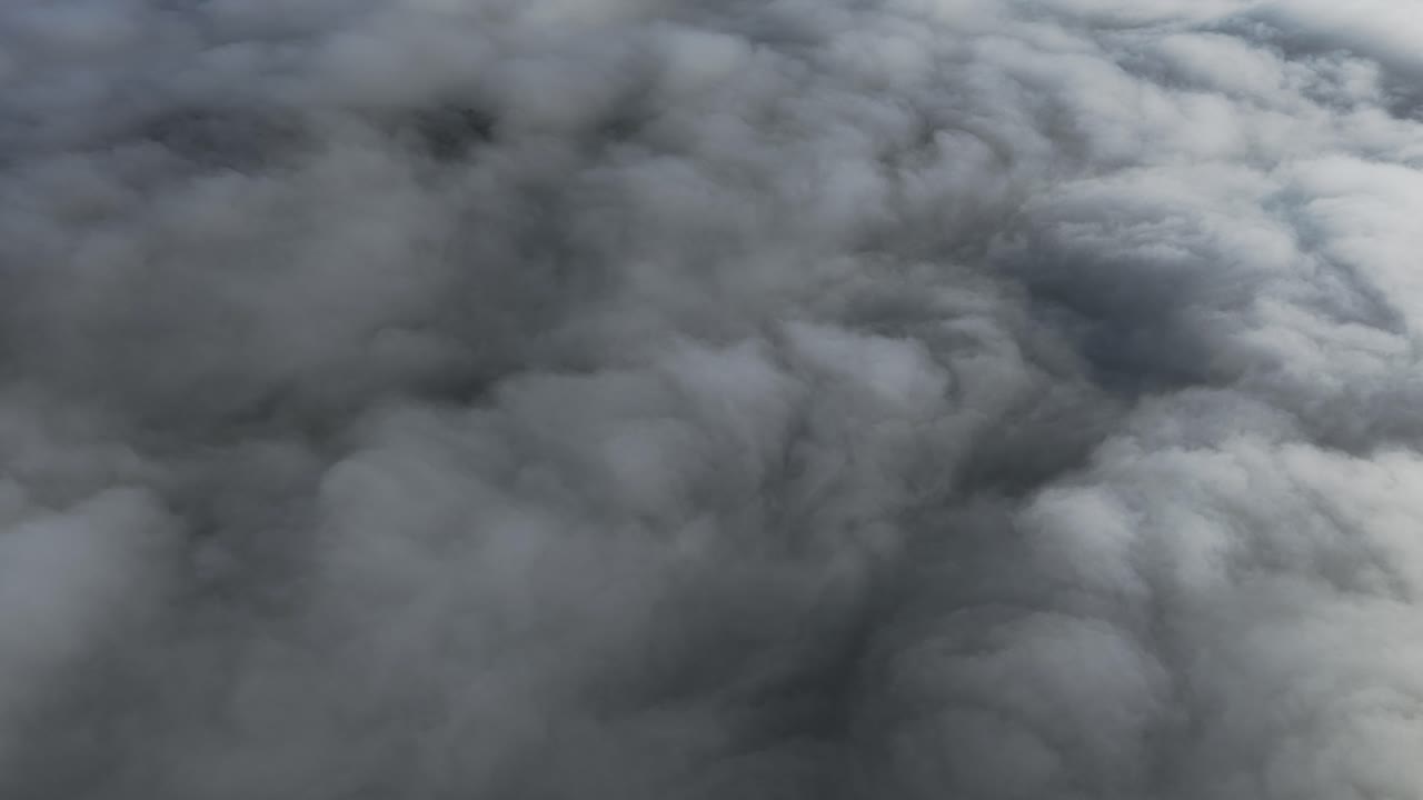 Flying above the clouds aerial view