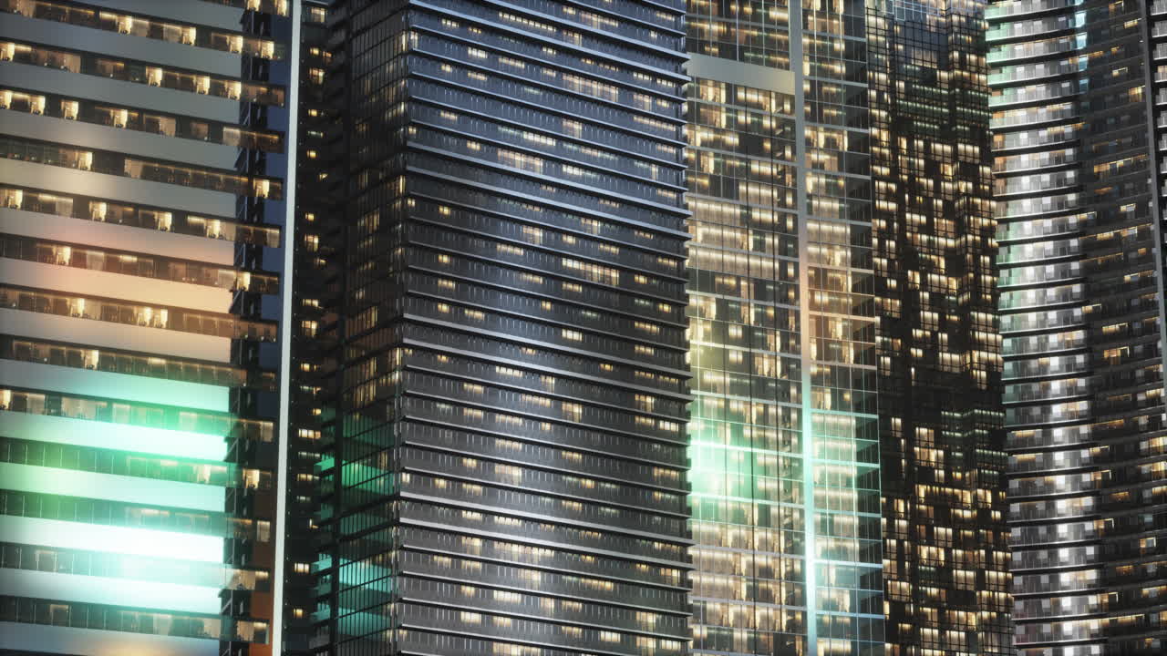 puesta de sol en los rascacielos de Manhattan