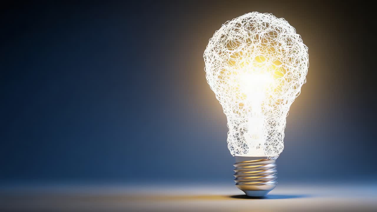 Illuminated Light Bulb: A Creative Representation of Inspiration and Innovation, Showcasing Intricate Designs That Illuminate Ideas and Spark Creativity