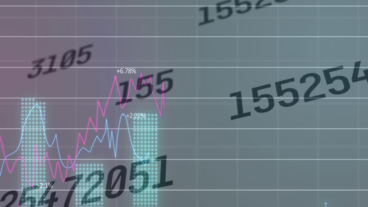 Animation of financial connections over grey background