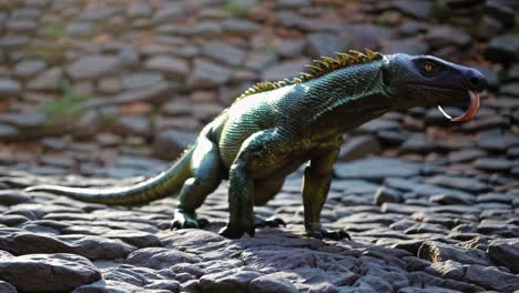 fantasy lizard on rocks