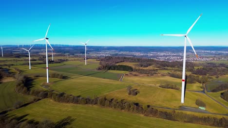 sustainable wind energy generation in picturesque countryside setting