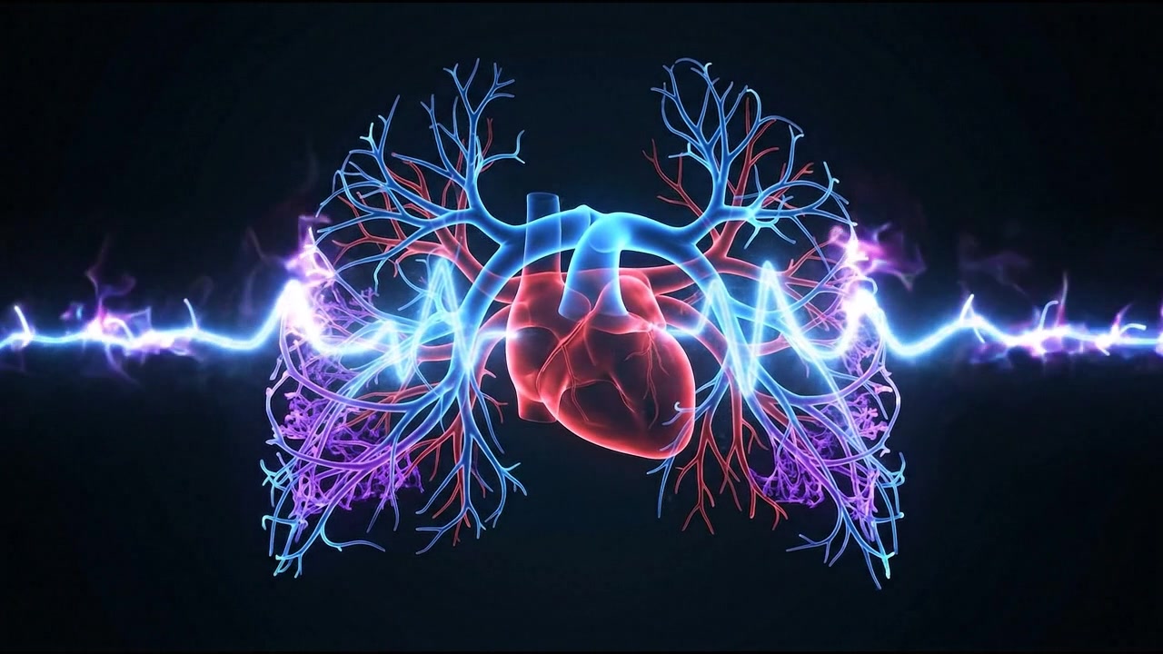 Human heart beating animation with glowing arterial network | Premium ...