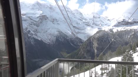 swiss alps mountain view from cable car