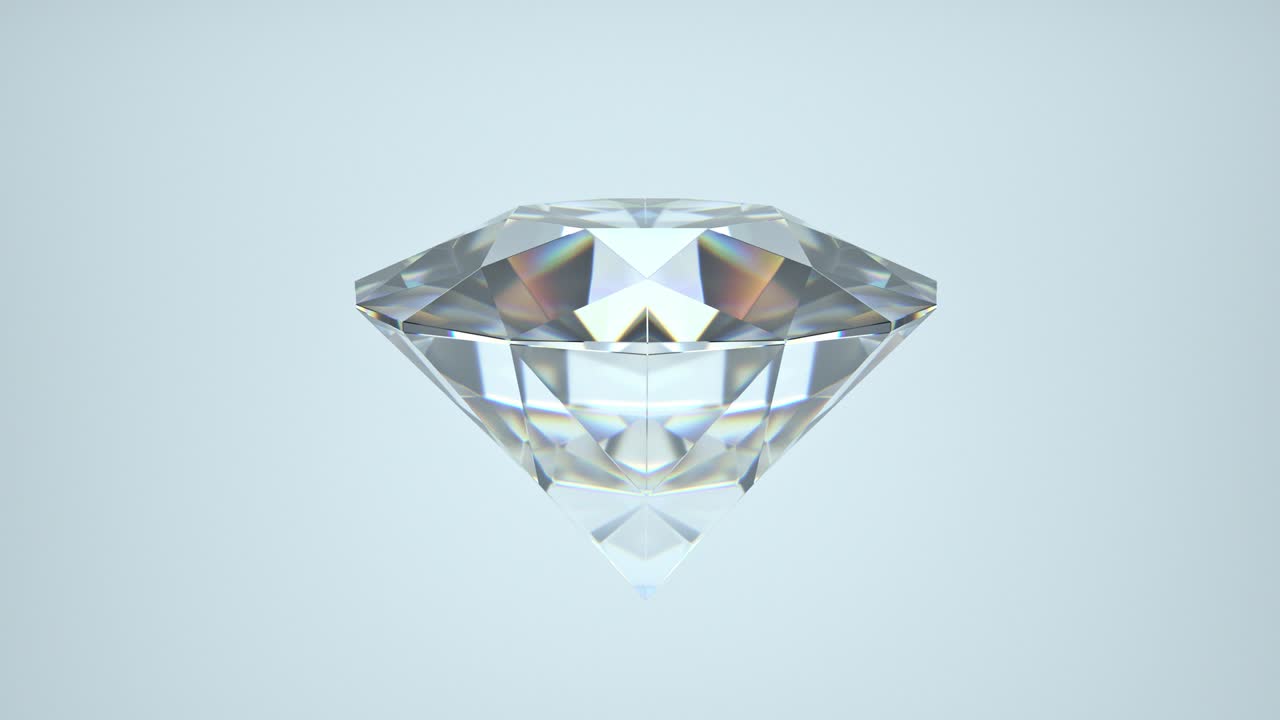 animación en 3d de un diamante brillante sobre un fondo blanco aislado.