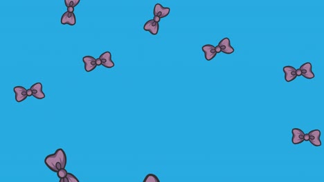 Animation-Von-Fliegen,-Die-über-Blauen-Hintergrund-Fallen