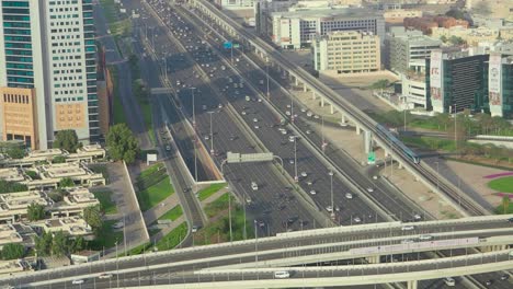 aerial view of dubai highways and infrastructure