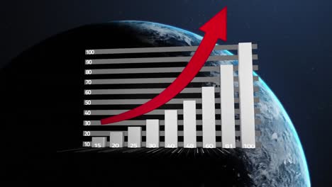 Animation-of-data-processing-and-statistics-over-globe