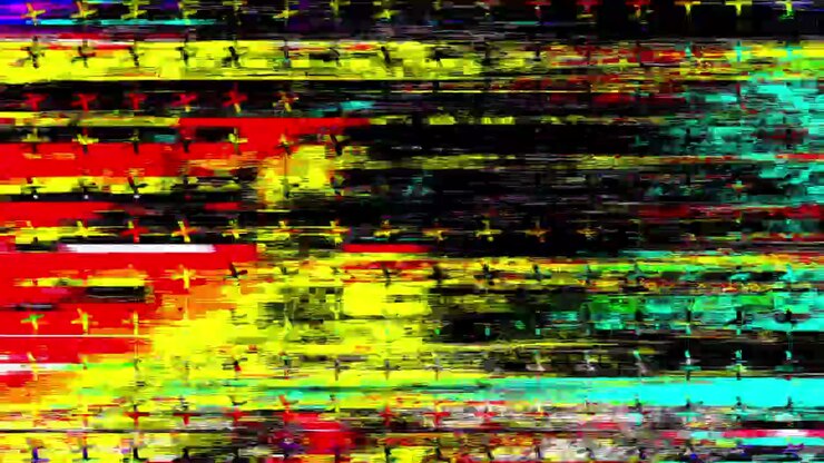 Effetto Glitch Digitale con Motivi Distorti Colorati