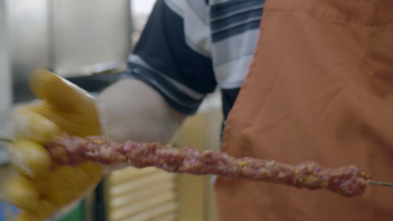 Preparing kebab