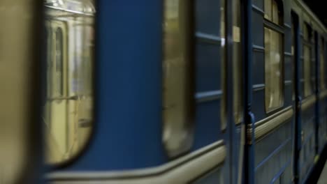 inside a subway train car