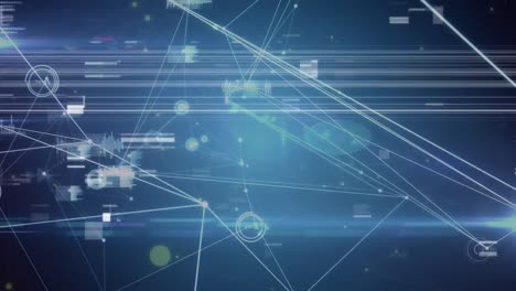animación del procesamiento de datos sobre fondo azul