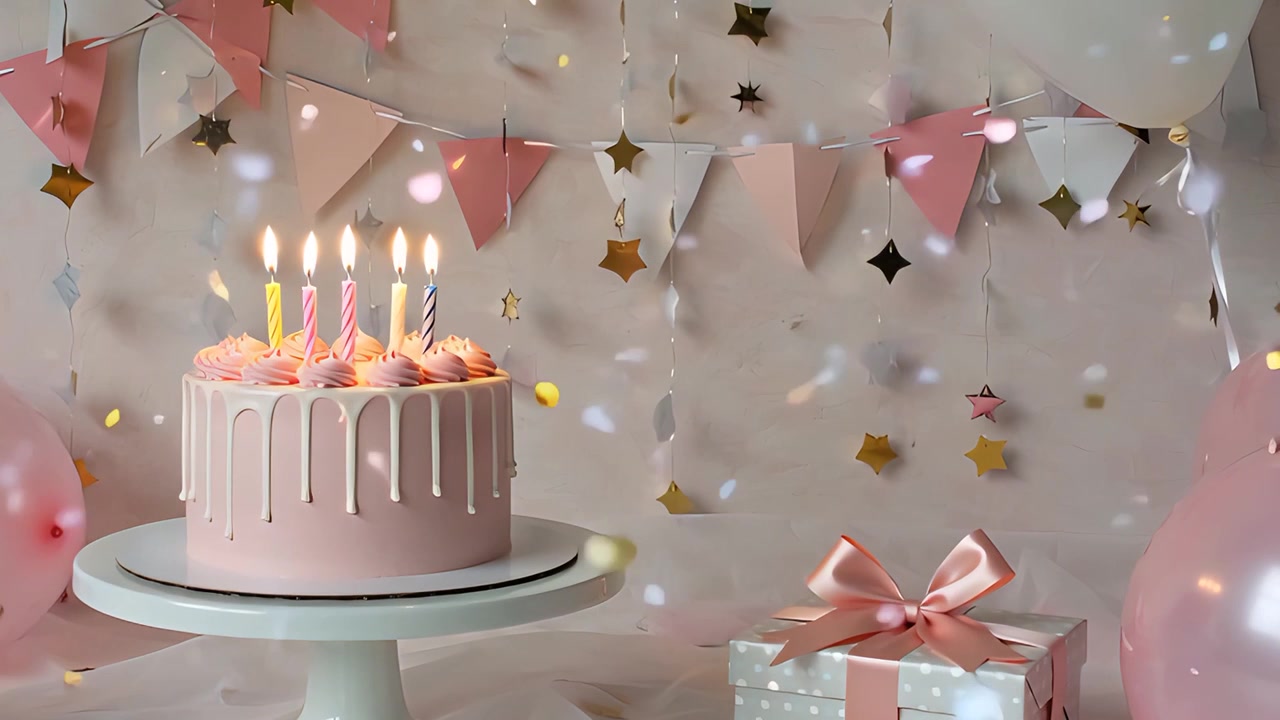 Sfondo di compleanno con palloncini 4K