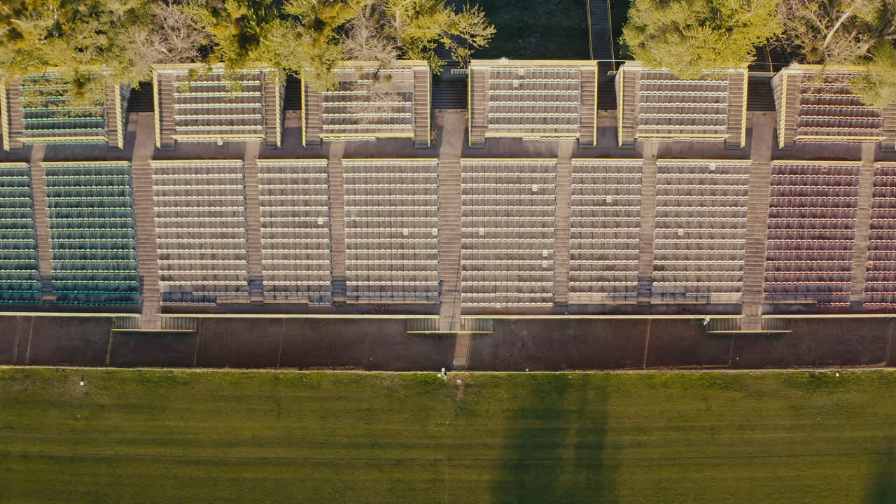 Aerial View of an Empty Stadium