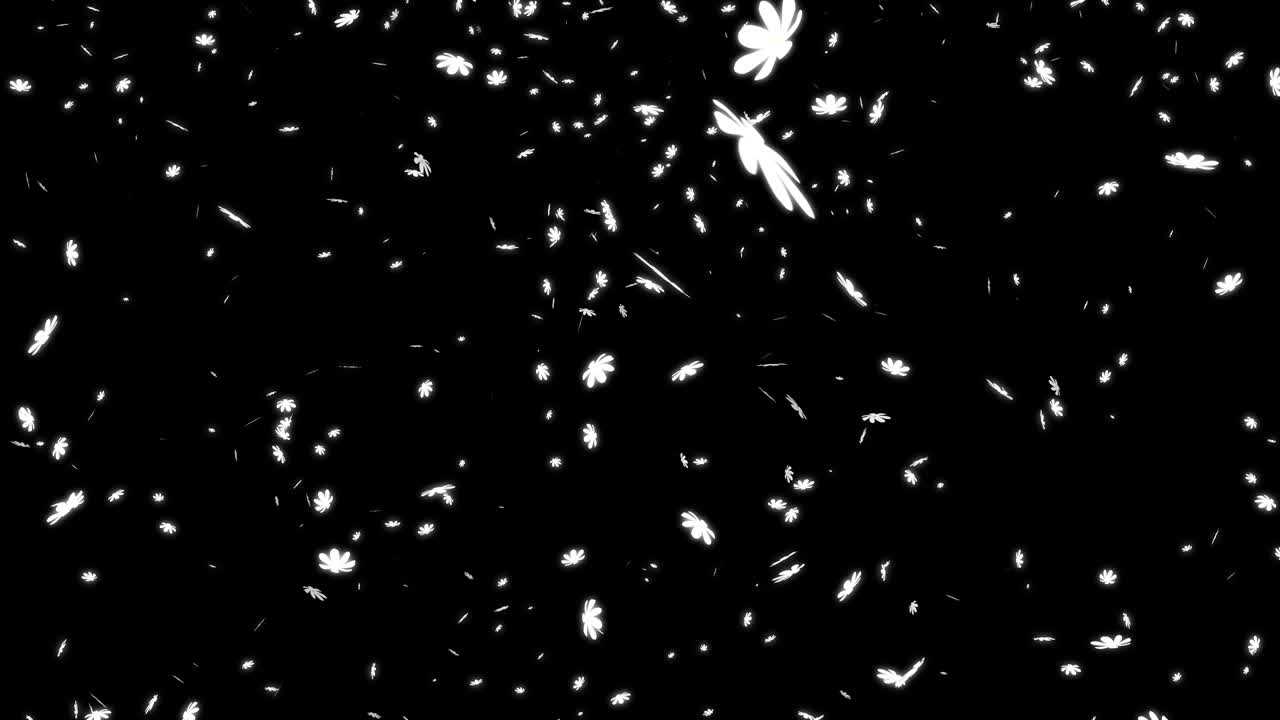 White cosmos falling particles motion graphics