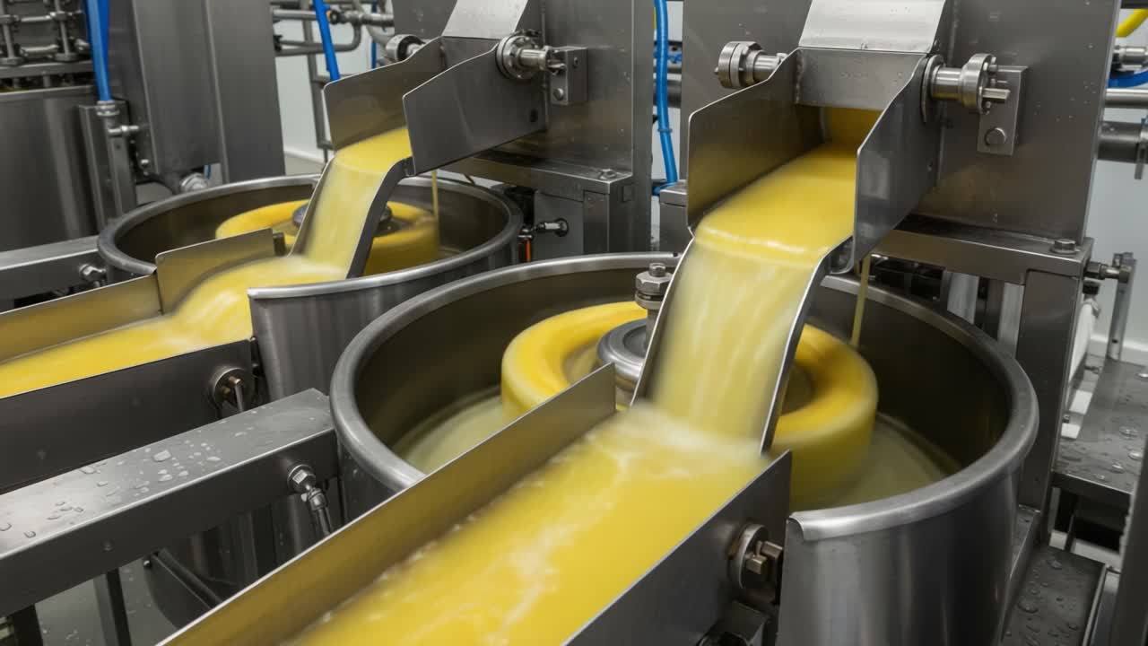 Efficient Production Process of Viscous Liquid Flowing Through Mechanical Systems in an Industrial Setting, Highlighting the Modern Manufacturing Techniques Used in Processing