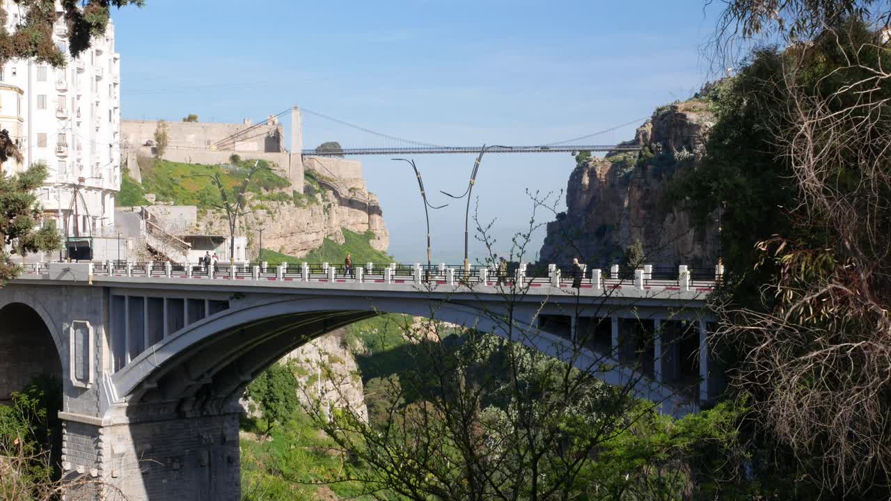 Bab al-Qantara Bridge bridge on a sunny Ramadan morning, Constantine, Algeria