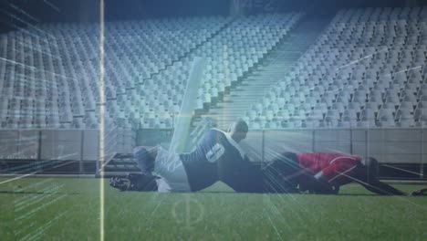 Animation-Der-Datenverarbeitung-über-Rugbyspieler-Im-Stadion