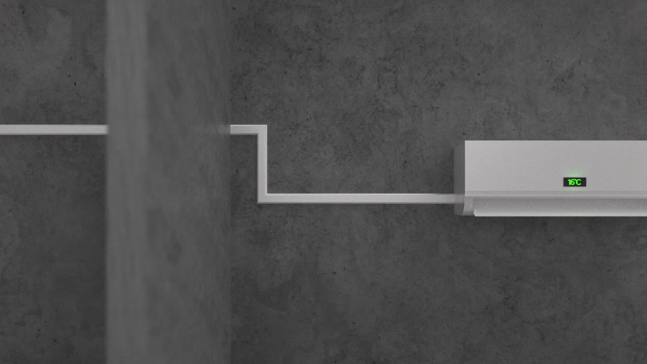 ac, acondicionador de aire con conexión completa. sistema dividido de aire acondicionado